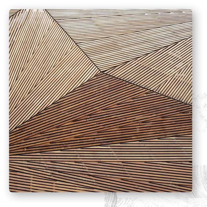 Panel z nadrukiem drewnianych listew ułożonych w geometryczny wzór